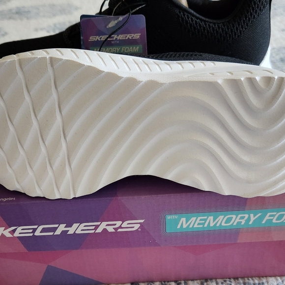 Women's skechers Bob's Squad Chaos shoes size 7 black/white - Picture 4 of 12